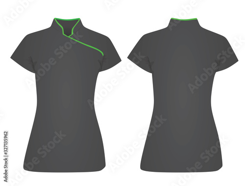 Grey waitress shirt. vector illustration