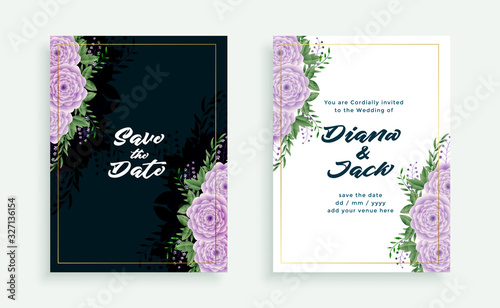elegant wedding floral invitation card template design