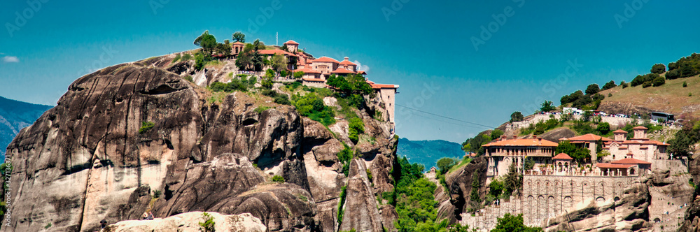 Vue des monastères des Météores, Grèce