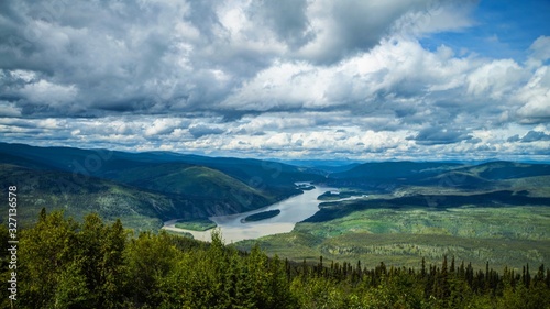 View of a river valley in wilderness nature Dawson city Yukon in canada on a Alaska border pristine nature  © Petr Basel