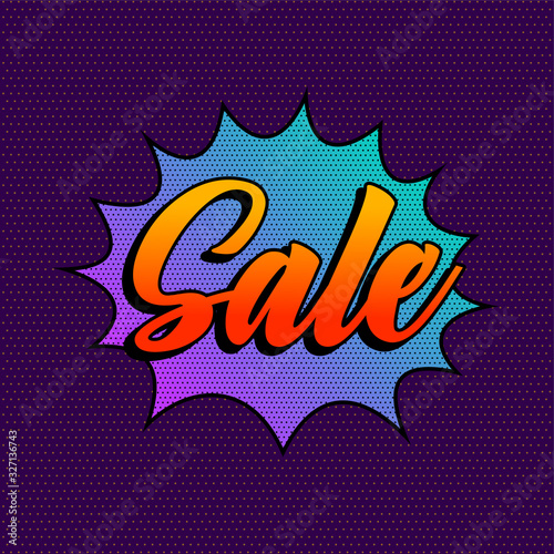 comic style purple sale background design template