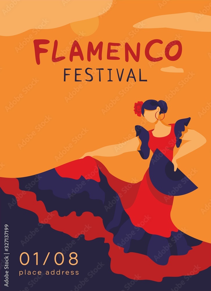 set of women in dress stay in dancing pose. flamenco dancer Spanish regions  of Andalusia, Extremadura and Murcia. black silhouette white background  brush sketch. Vector illustration:: موقع تصميمي