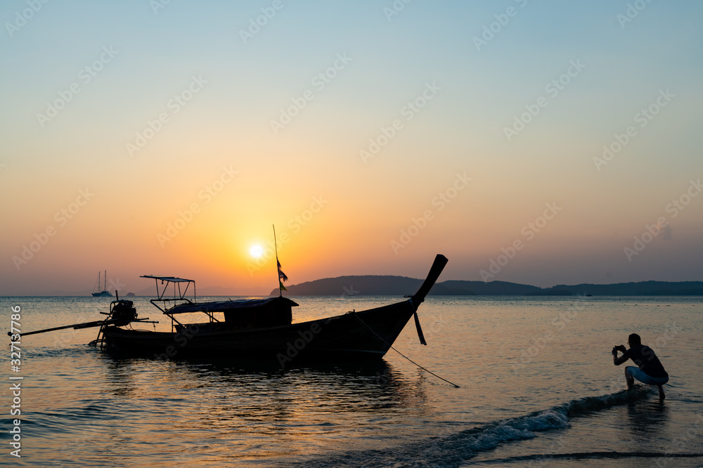 Sunset in Ao Nang Krabi province Sunset in Ao Nang Krabi province
