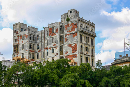 An abandoned derelict building in Havana, Cuba