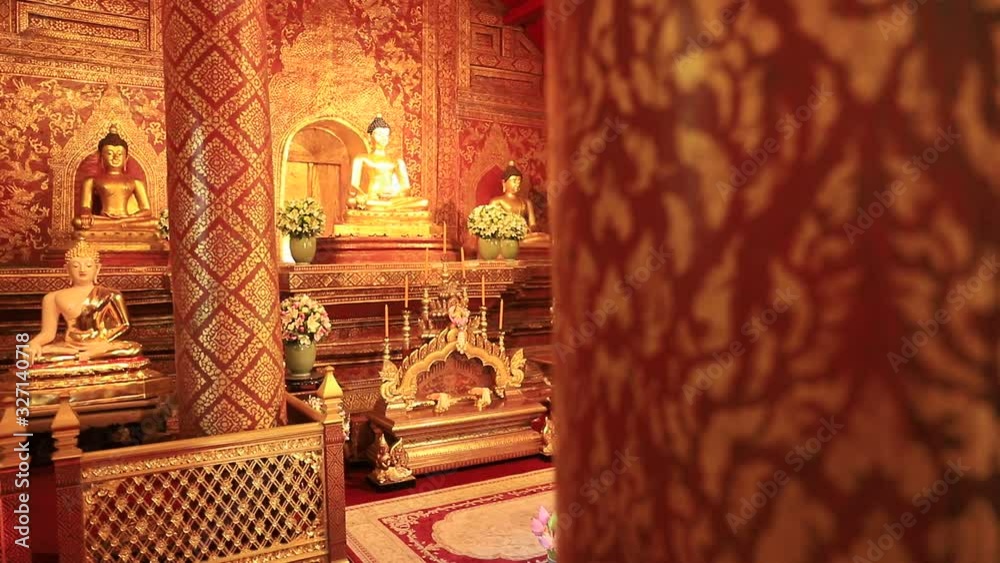 Inside Wat Phra Singh Buddhist Temple at Chiang Mai, Thailand. Inside Wat Phra Singh Buddhist Temple at Chiang Mai, Thailand.