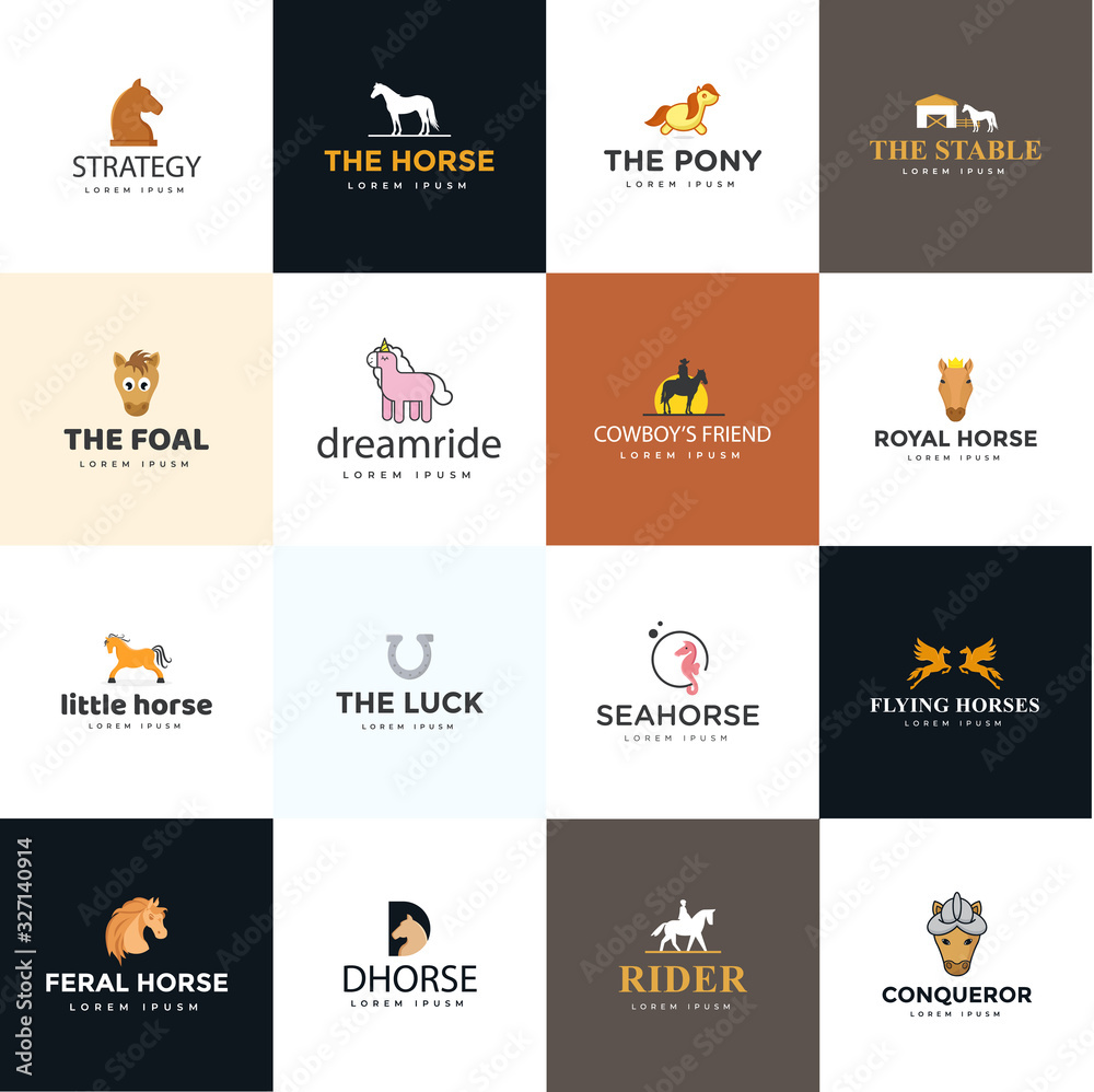  Pack Of Horse Logos Vectors