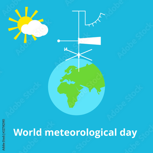 Vector illustration of a banner for world meteorological day. Weather flat icon.