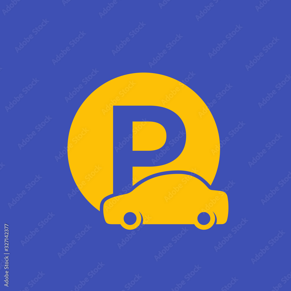 car parking roadsign, vector icon with auto car parking roadsign, vector icon with auto