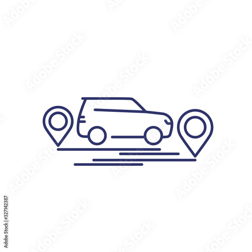 carsharing, car rent service line icon