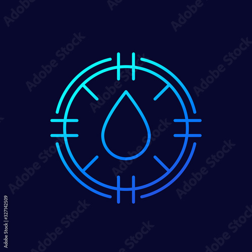 humidity icon, thin line vector