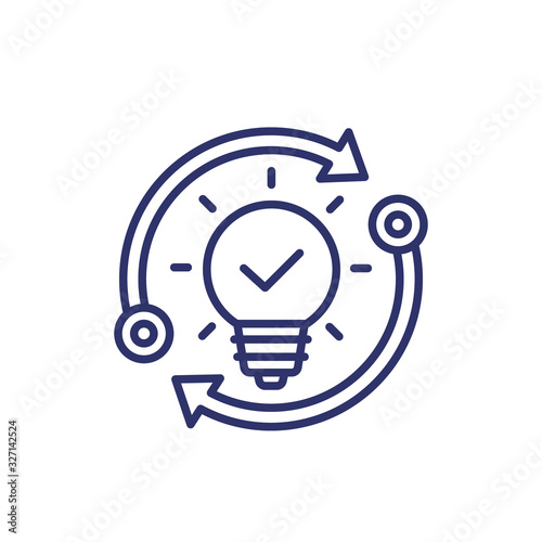 idea generation line icon on white