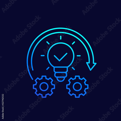 Implementation or idea execution line vector icon