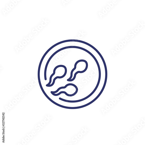 insemination line icon with spermatozoon