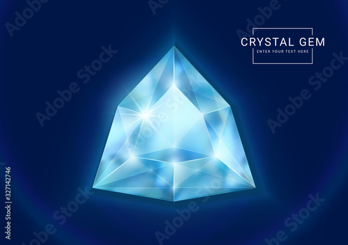 Fantasy crystal jewelry gems, polygon shape stone for game asset.