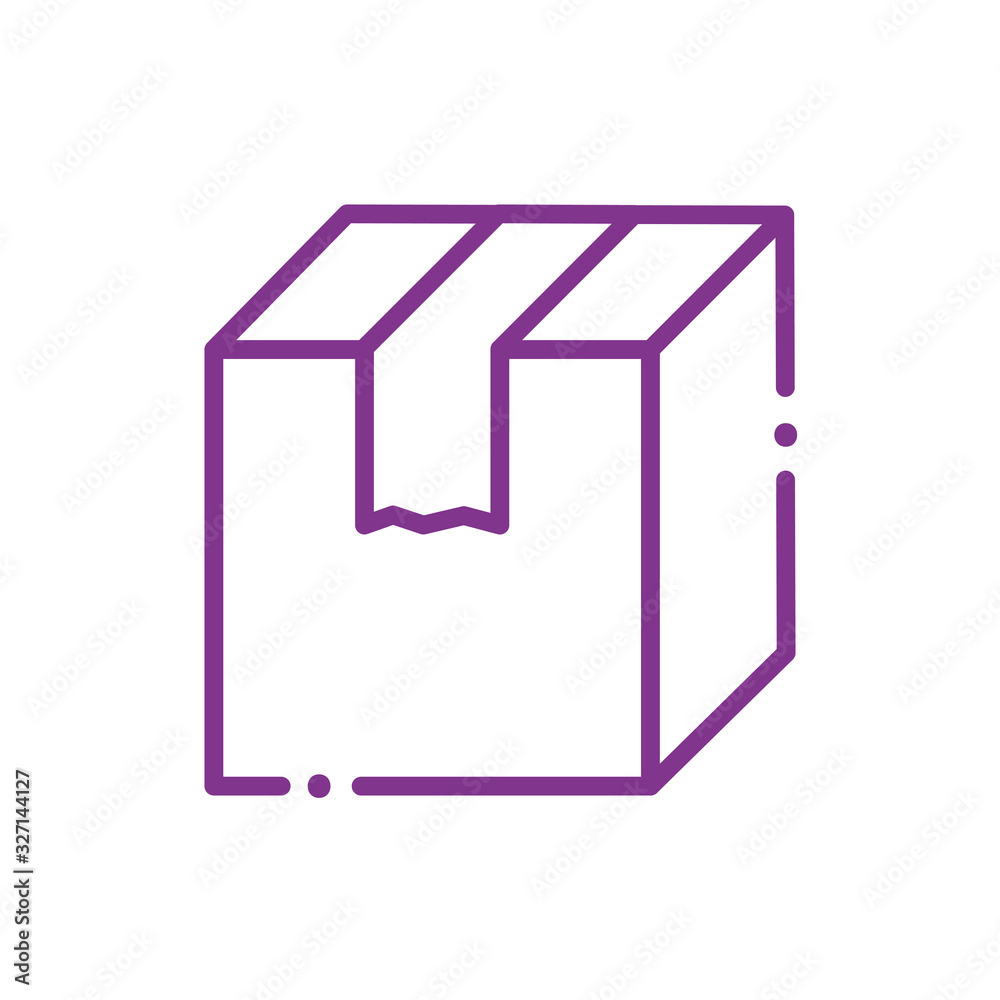 Isolated delivery box line style icon vector design Isolated delivery box line style icon vector design