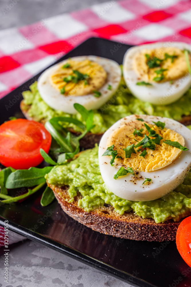 tasty and nutritious avocado sandwich and boiled egg tasty and nutritious avocado sandwich and boiled egg