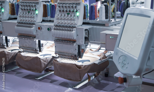 Modern computer programmable embroidery machine in garment indystry