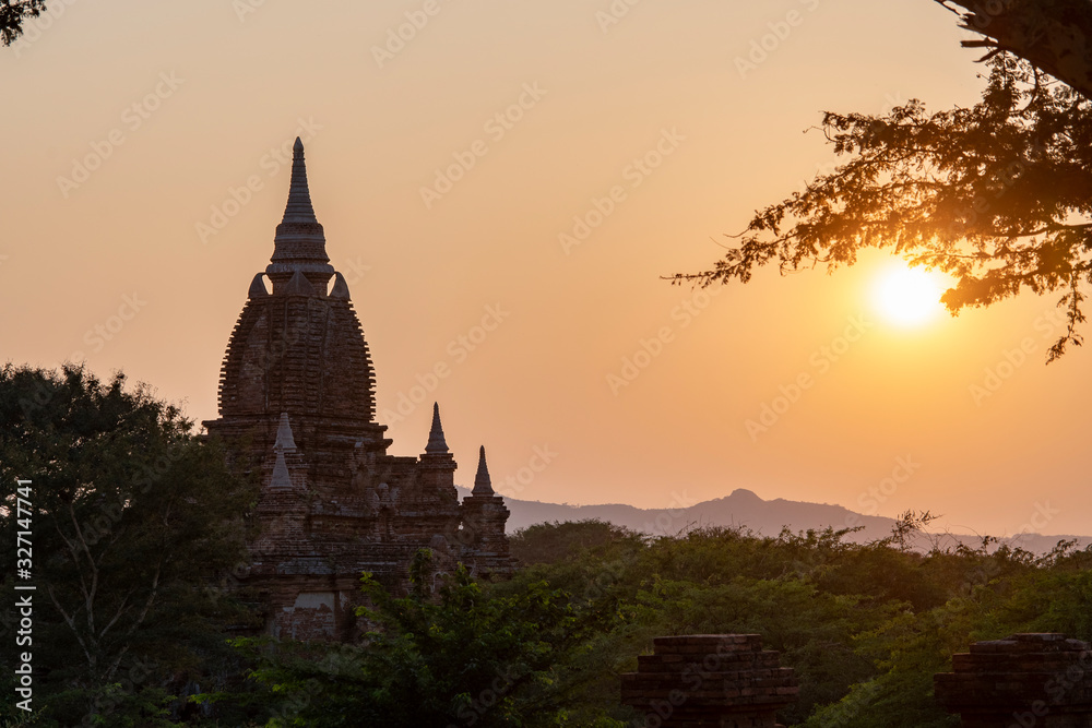 Temple at sunset