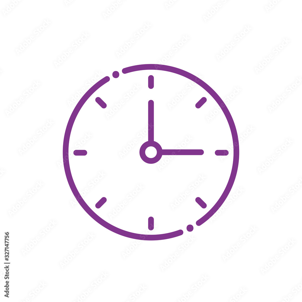Isolated clock instrument line style icon vector design Isolated clock instrument line style icon vector design