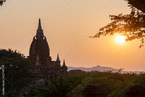 Temple at sunset