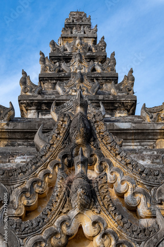 Ornate stone roof carving