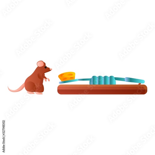Rat cheese trap icon. Cartoon of rat cheese trap vector icon for web design isolated on white background