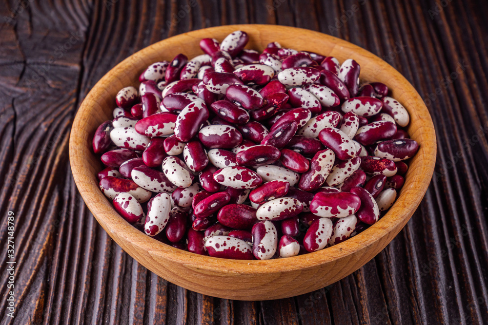 Fresh organic natural beans on wooden rustic background Fresh organic natural beans on wooden rustic background