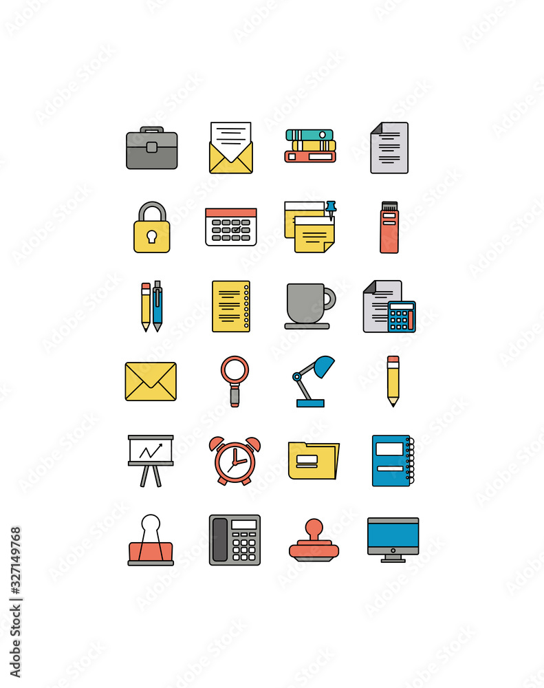 set of icons office , line style icon set of icons office , line style icon