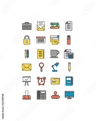 set of icons office , line style icon © djvstock