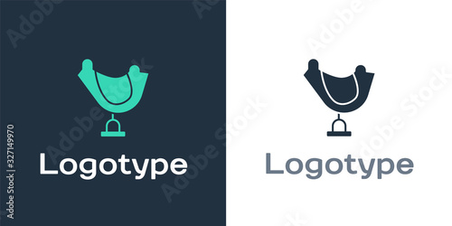 Logotype Wild west saddle icon isolated on white background. Logo design template element. Vector Illustration