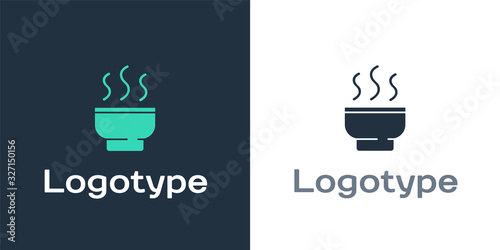 Logotype Traditional Chinese tea ceremony icon isolated on white background. Teapot with cup. Logo design template element. Vector Illustration