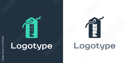 Logotype Price tag with an inscription Free icon isolated on white background. Badge for price. Promo tag discount. Logo design template element. Vector Illustration