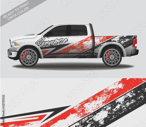 Car wrap decal design vector, custom livery race rally car vehicle sticker and tinting.