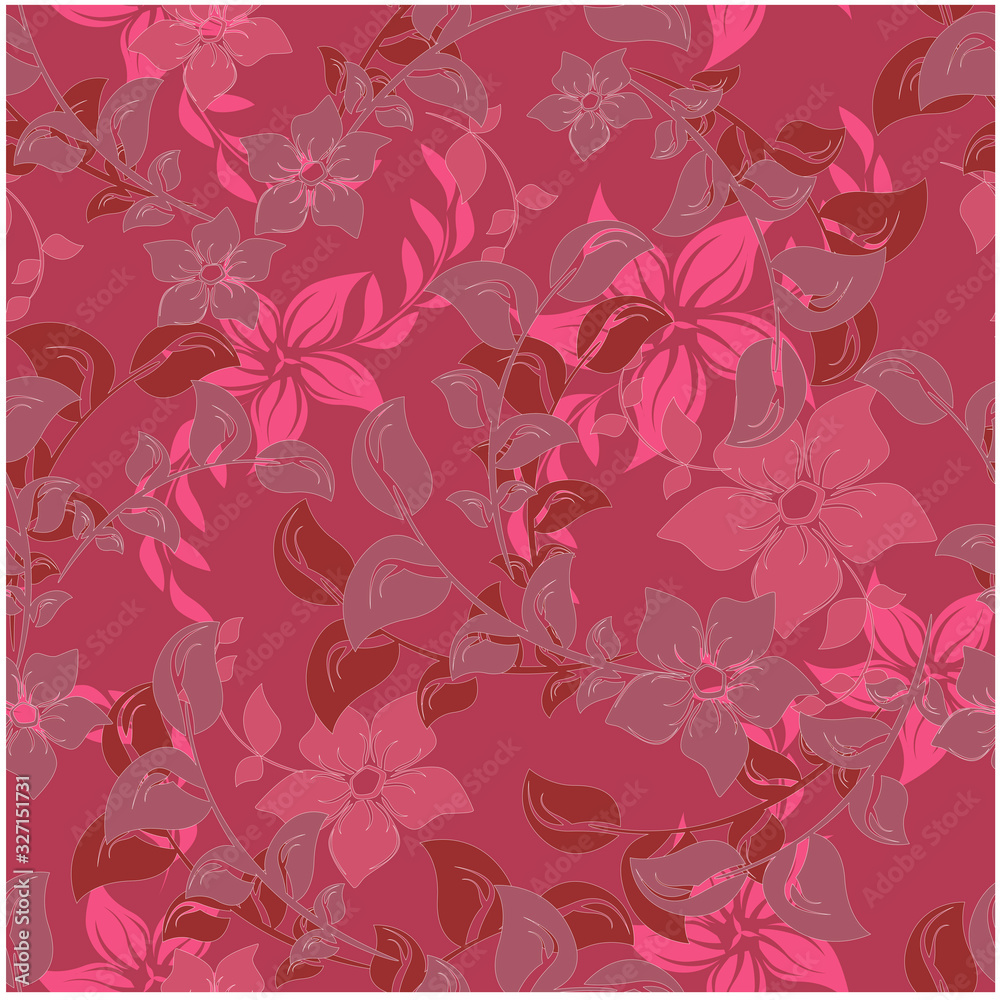 Vector spring abstract background flowers seamless pattern