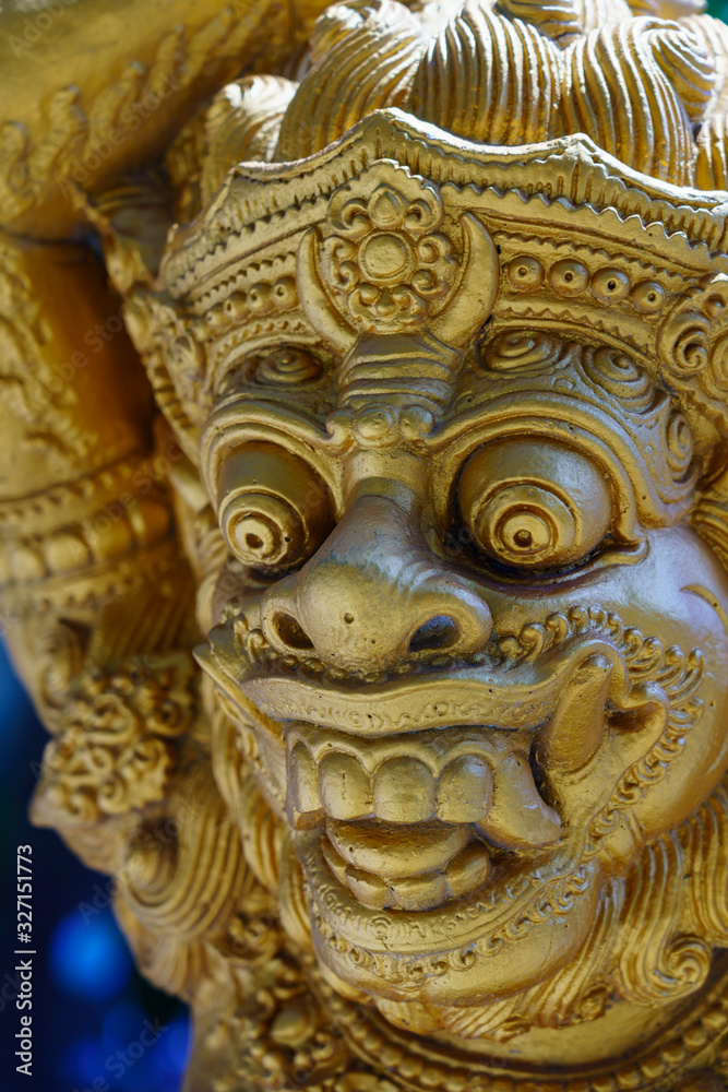 Ancient Balinese statue at the temple