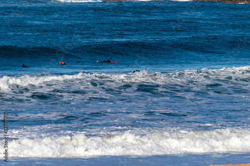 Photography Sport surfing on the beach of zurriola located in san sebastian spain