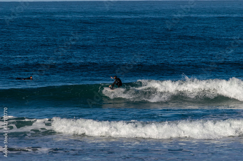 Photography Sport surfing on the beach of zurriola located in san sebastian spain
