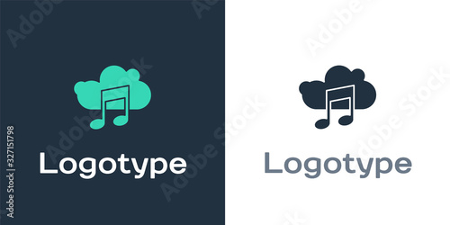 Logotype Music streaming service icon isolated on white background. Sound cloud computing, online media streaming, song, audio wave. Logo design template element. Vector Illustration