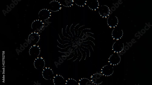 4k Background motion Abstract multicolored motion graphics background Seamless rotating loop mandala art