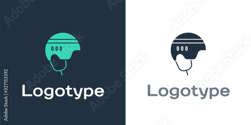 Photography Logotype Hockey helmet icon isolated on white background