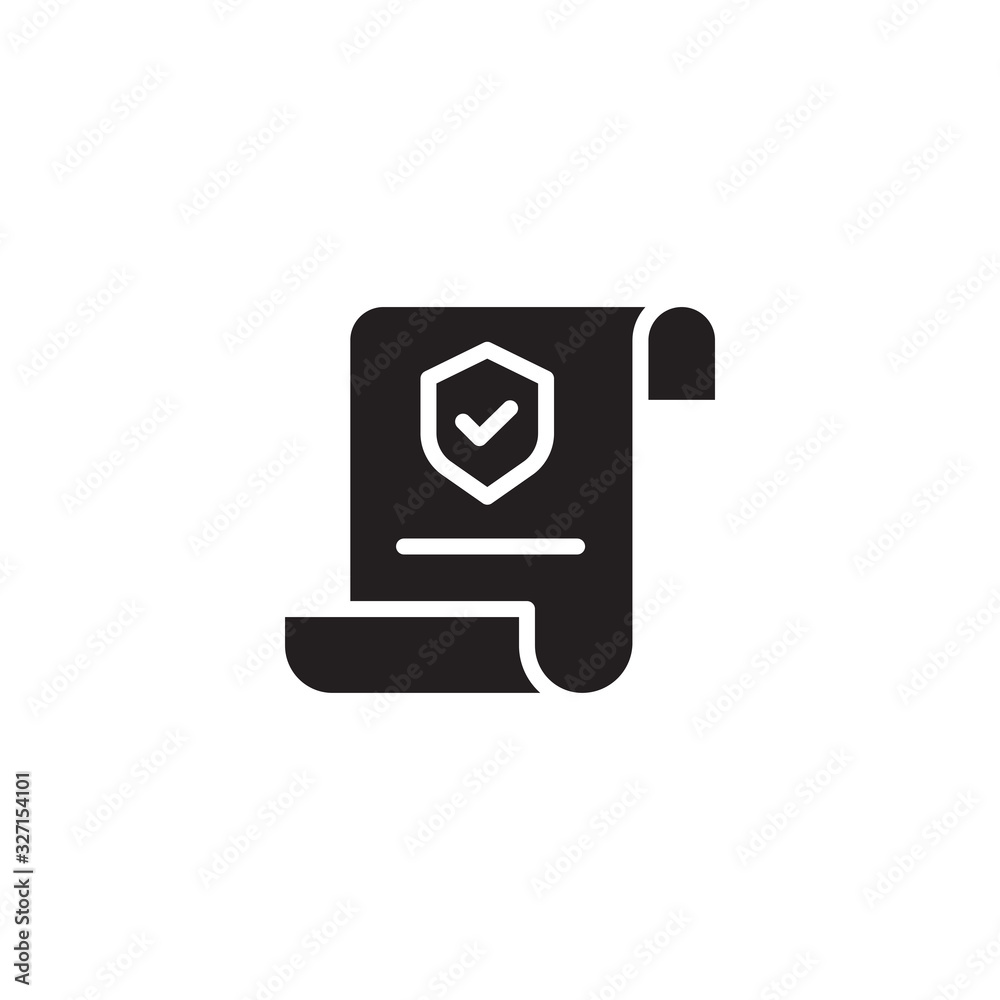 Insurance Policy Icon. Contract Coverage sign. Insurance policy symbol in flat style. Report vector illustration on white isolated background. Document business concept. Insurance Policy Icon. Contract Coverage sign. Insurance policy symbol in flat style. Report vector illustration on white isolated background. Document business concept.