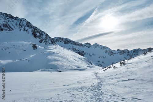 Winter mountains in Tatra Mountains Zakopane, Poland - space for text © peter gueth
