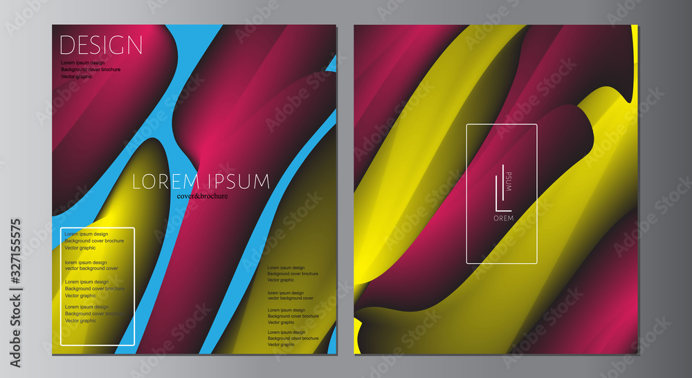 template set abstract form design  creative cover,brochure pink and yellow color 