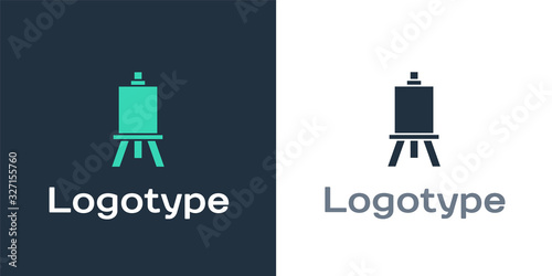 Logotype Wood easel or painting art boards icon isolated on white background. Logo design template element. Vector Illustration