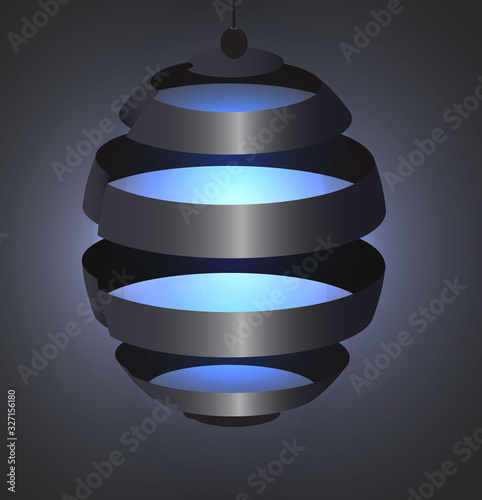 modern sphere lamp blue light metall material 