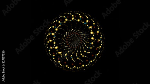 4k Background motion Abstract multicolored motion graphics background Seamless rotating loop mandala art