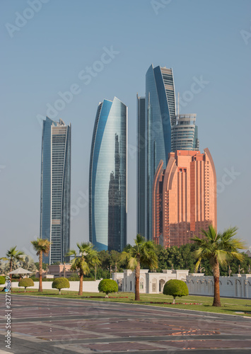 Panoramic view of Abu Dhabi with skyscrapers. © Racoonbtc
