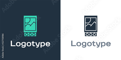 Logotype Open matchbox and matches icon isolated on white background. Logo design template element. Vector Illustration