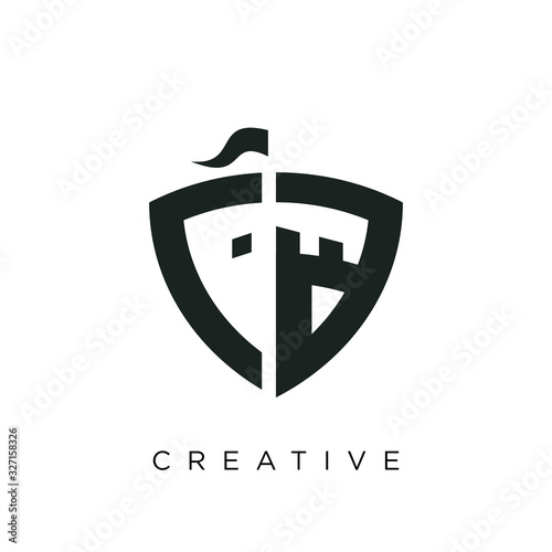 ca castle logo design vector