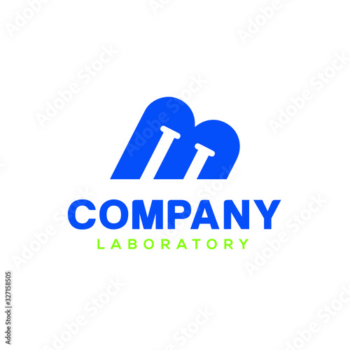 m letter laboratory logo. mb letter technology logo. m research center logo